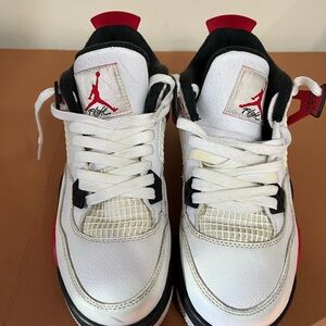 Jordan Kids White and Red Sneakers